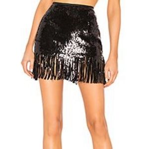 NWT Le Superbe Black Sequin Skirt Small
